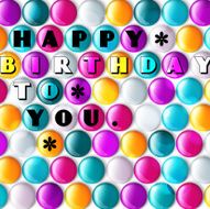 Birthday card with color candy and text N2