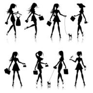 Eight Stylish Shopping Girls