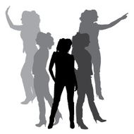 Vector silhouette of a woman N496