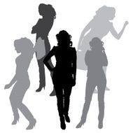 Vector silhouette of a woman N497