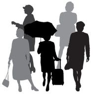 Vector silhouette of a woman N498