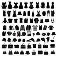 Men&#039;s and Women Clothes accessories fashion elements - Illustration