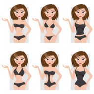 Types of swimsuits Vector illustration