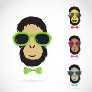 Vector images of orangutan wearing sunglasses N2