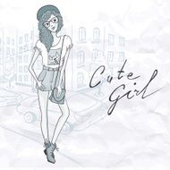 Cute Hipster Fashion Girl N4