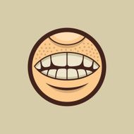 Smile Mouth with Teeth in Circle Vector N2
