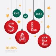 Sale Discount Icons Styled christmas ball Advertising Tag