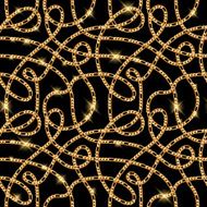 Glowing golden serpentine chains on black