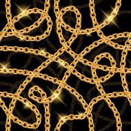 Glowing golden serpentine chains on black N2