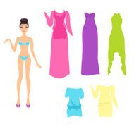 Dress up doll with an assortment of summer dresses