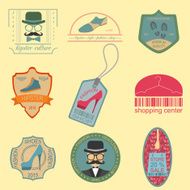 Set of vintage fashion and clothes style logos N3