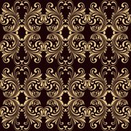Horizontal yellow on brown ornamental seamless