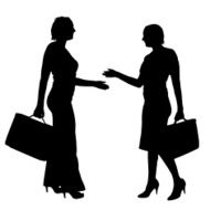 Vector silhouette of a businesswoman N7