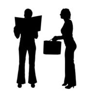 Vector silhouette of a businesswoman N8