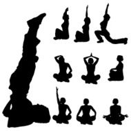 Vector silhouette of woman N53