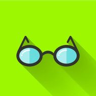 colorful flat design glasses icon