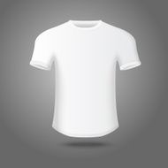 White isolated man&#039;s t-shirt on gray background for