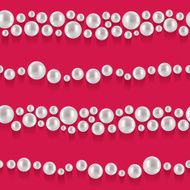 Seamless pearls embroidery pattern Red back