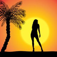 Vector silhouette of a woman N506
