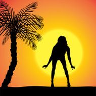 Vector silhouette of a woman N507