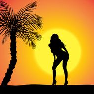 Vector silhouette of a woman N508