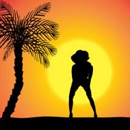 Vector silhouette of a woman N509