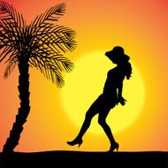 Vector silhouette of a woman N510