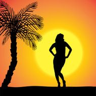 Vector silhouette of a woman N511