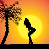 Vector silhouette of a woman N512