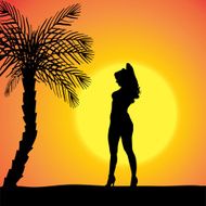 Vector silhouette of a woman N513