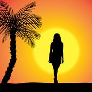 Vector silhouette of a woman N514