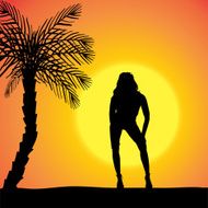 Vector silhouette of a woman N515