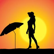 Vector silhouette of a woman N516
