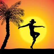 Vector silhouette of a woman N517