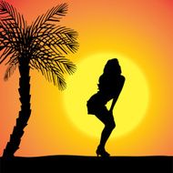 Vector silhouette of a woman N518