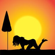 Vector silhouette of a woman N519