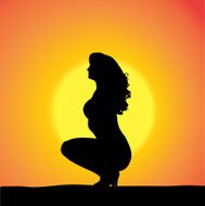 Vector silhouette of a woman N520