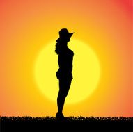 Vector silhouette of a woman N521