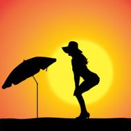 Vector silhouette of a woman N522