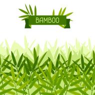 Seamless tropical pattern with stylized bamboo leaves