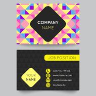 Business card template abstract colorful geometric background