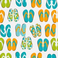 Beach Seamless Retro Grunge Background witj Flip Flops N4