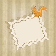retro background with squirrel