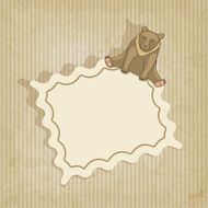 retro background with bear