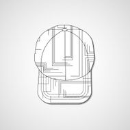 Abstract illustration on peaked cap N55