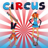 Two thin circus girls