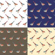 Set of patterns with birds