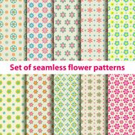 Set of seamless flower patterns N2