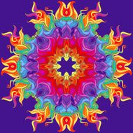 Vector Colorful sunflower or mandala