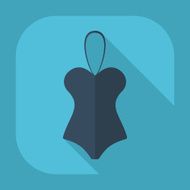 Flat modern design with shadow brassiere